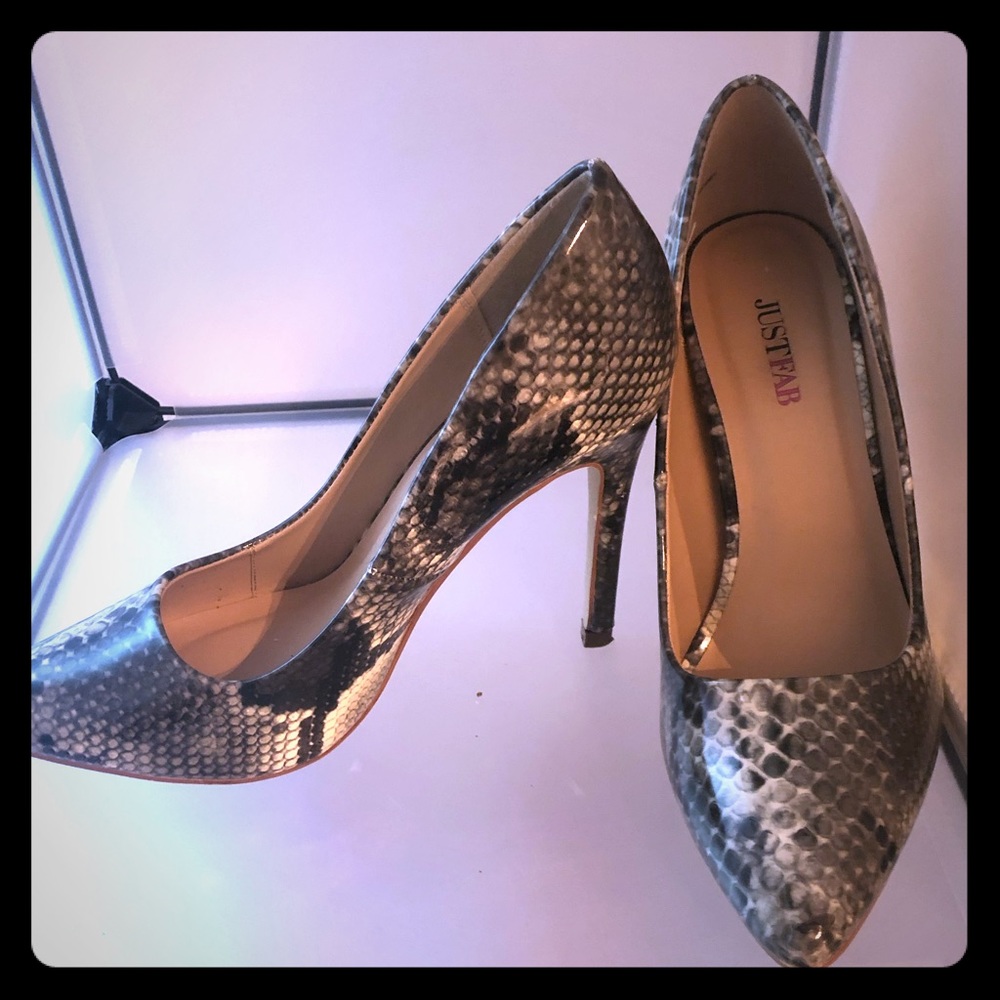 Snake print heels